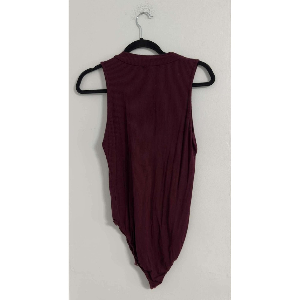 Missguided Everyday Ribbed Bodysuit Burgundy Womens XL - Picture 3 of 7